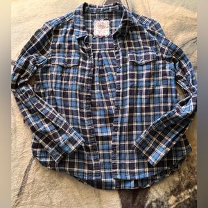 Light blue and green flannel